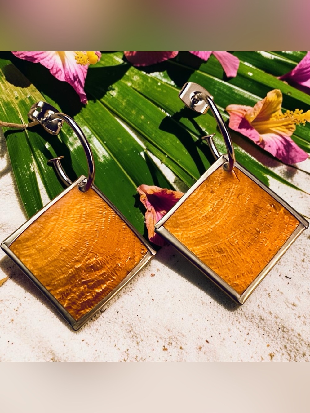 Capiz Shell Earrings by Culture Mix - Sunshine Yellow